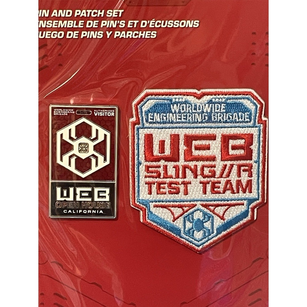 NEW Disneyland Avengers Campus Spiderman WEB Slinger Test Team Patch & Pin - Picture 2 of 3